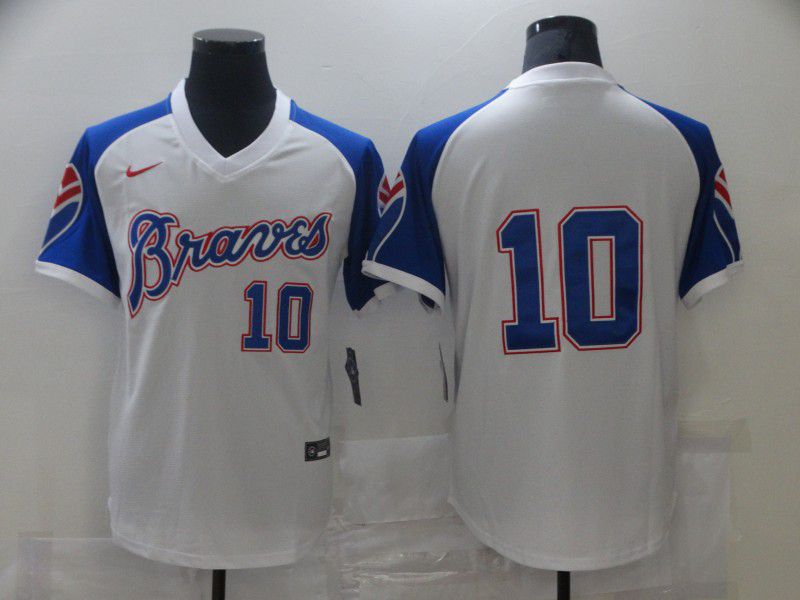 Men Atlanta Braves #10 No name White Game 2021 Nike MLB Jersey